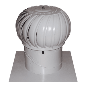 white mechanical roof vent