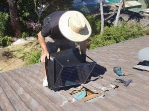 installation of solar roof ventilator