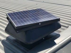 close up solar roof ventilation