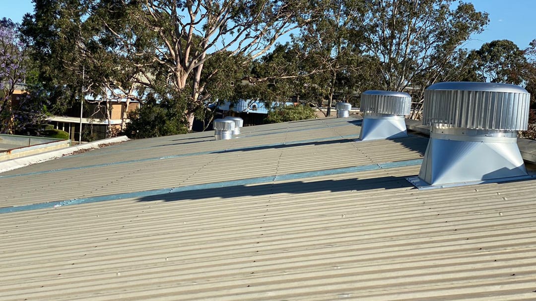 Finished Installation of Rotary Roof Vents and Fibreglass skylight Panels Sydney