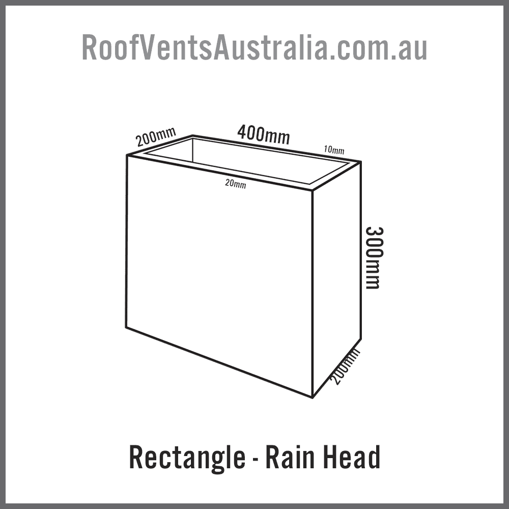 rainwater head measurements square