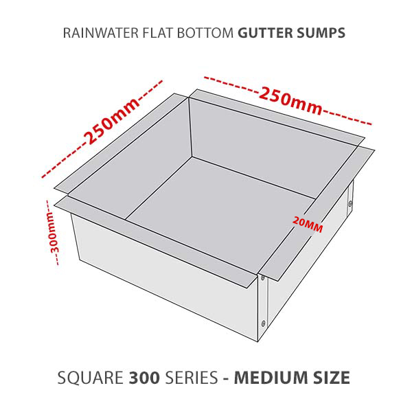 MED-300-flat-bottom-rainwater-gutter-sump-colorbond-zicalume
