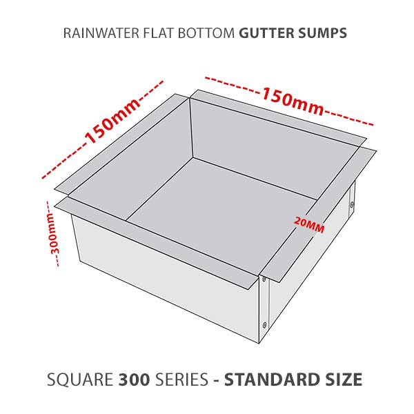 STD-300-flat-bottom-rainwater-gutter-sump-colorbond-zicalume