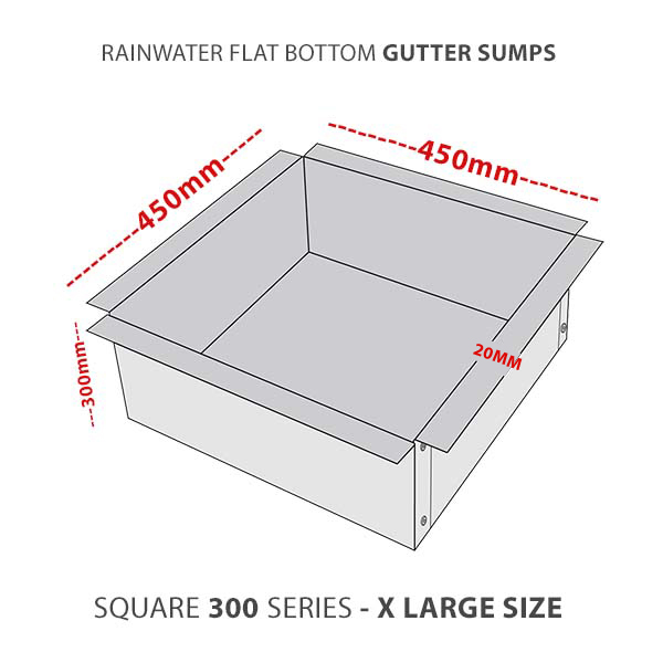 XLG-300-flat-bottom-rainwater-gutter-sump-colorbond-zicalume