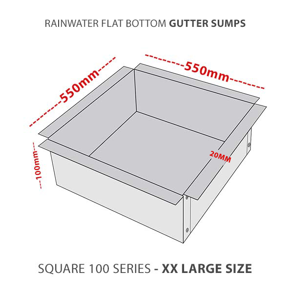 XXLG-100-flat-bottom-rainwater-gutter-sump-colorbond-zicalume