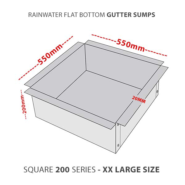 XXLG-200-flat-bottom-rainwater-gutter-sump-colorbond-zicalume