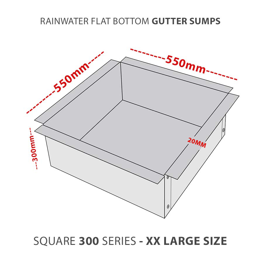 XXLG-300-flat-bottom-rainwater-gutter-sump-colorbond-zicalume