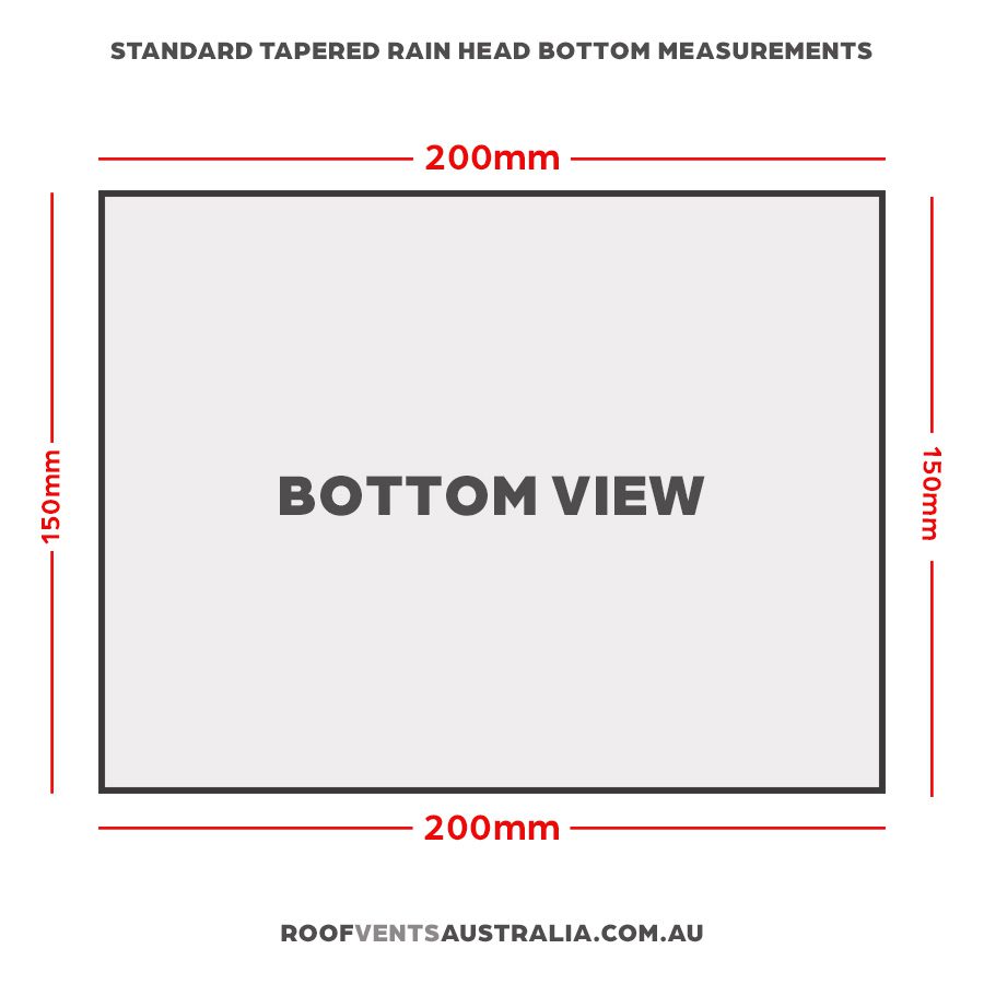tapered rain head with custom design blind overflow - bottom view 1